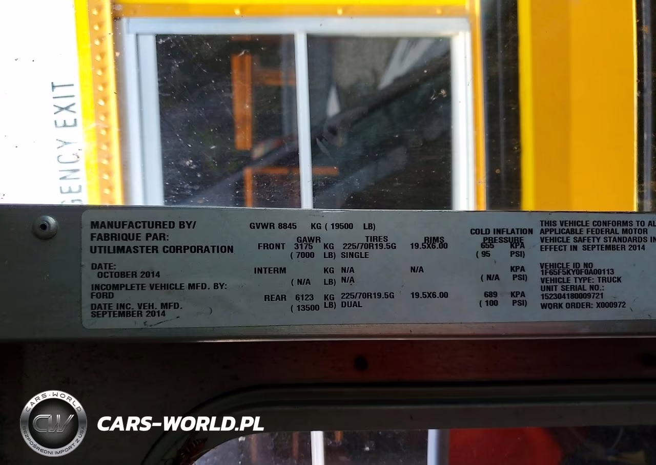 2015 Ford F59 Delivery Truck VIN:1F65F5KY0F0A00113 - 12