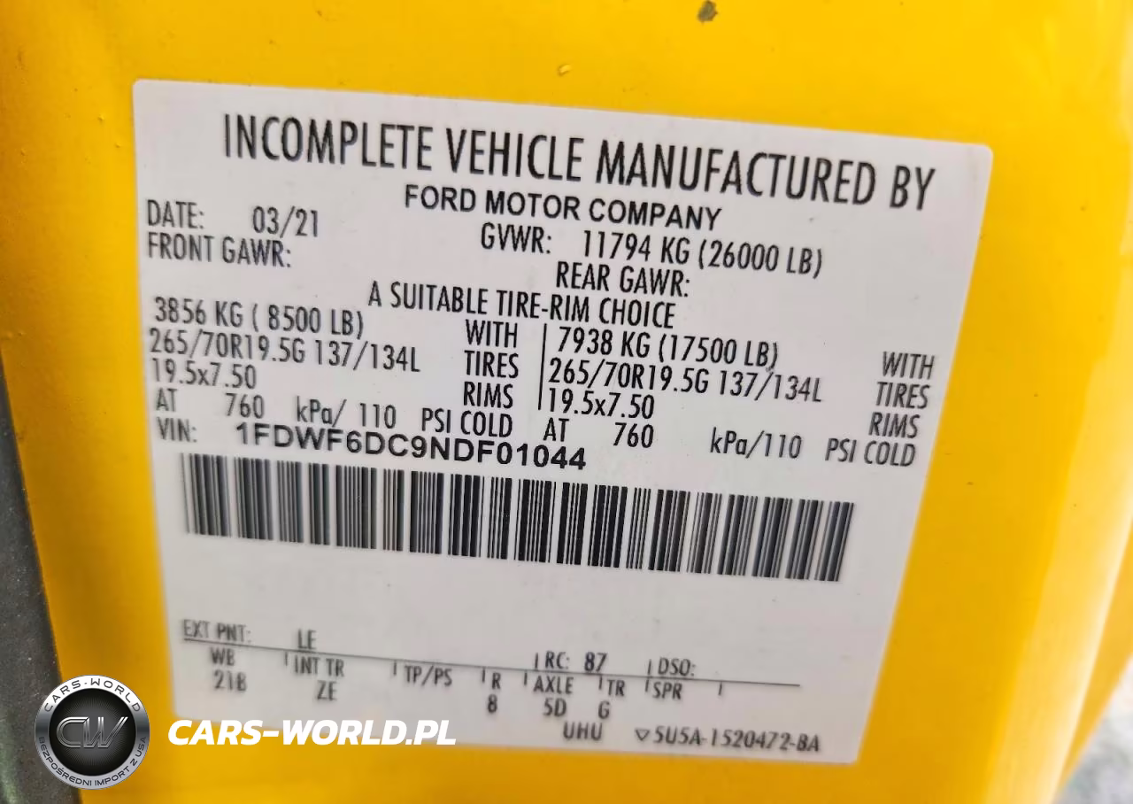 2022 Ford F650 Super Duty VIN:1FDWF6DC9NDF01044 - 12