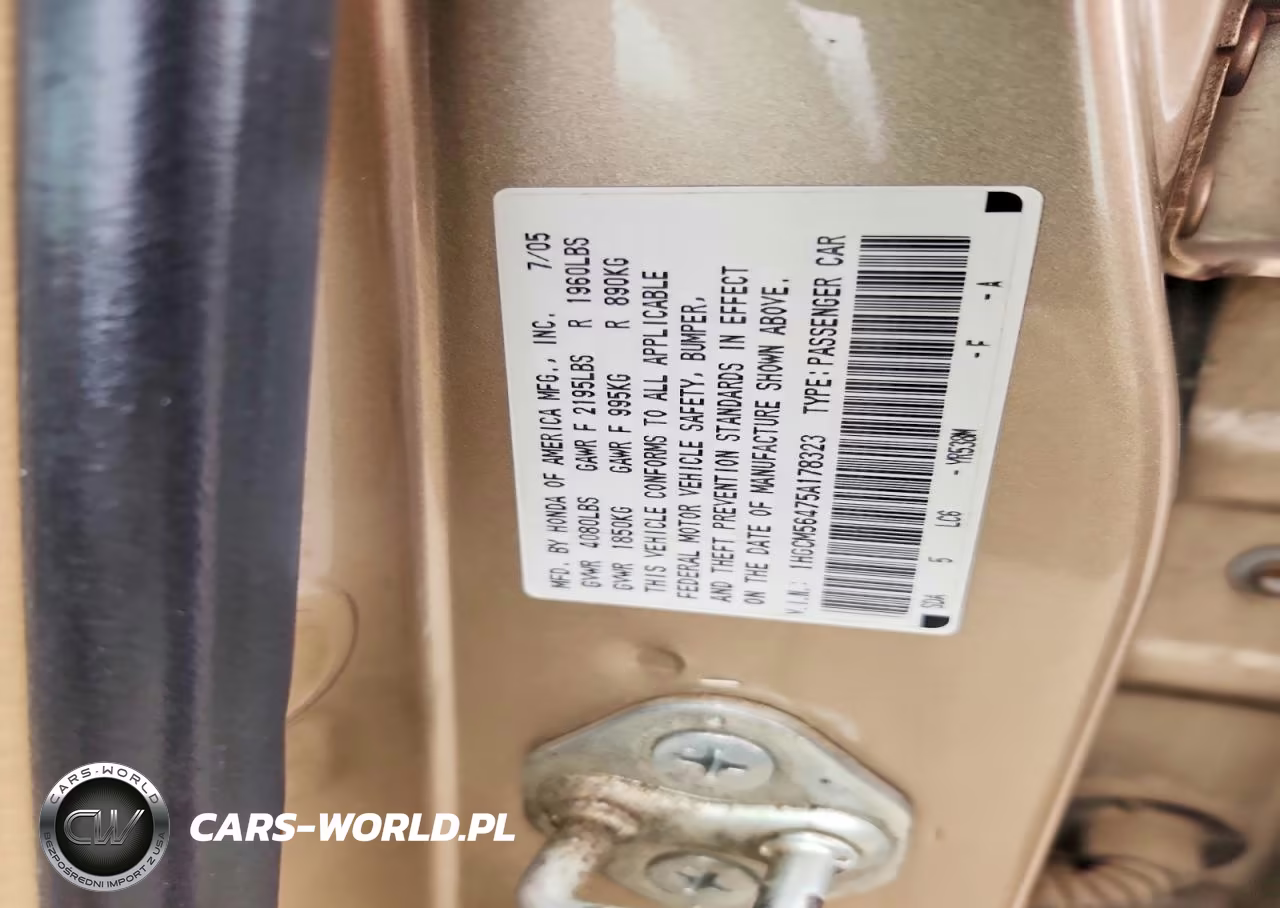 2005 Honda Accord Lx VIN:1HGCM56475A178323 - 12