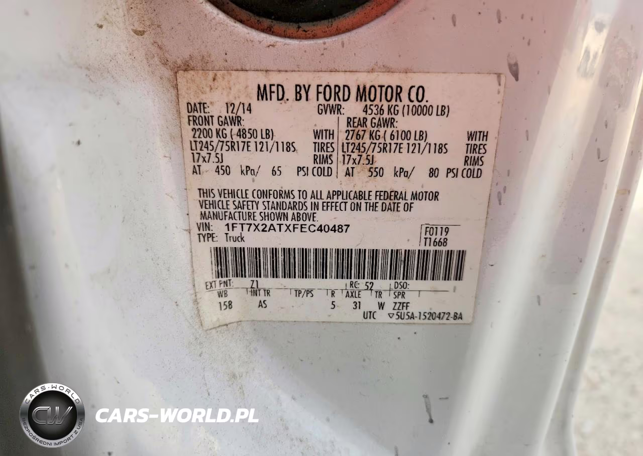 2015 Ford F250 Super Duty VIN:1FT7X2ATXFEC40487 - 12
