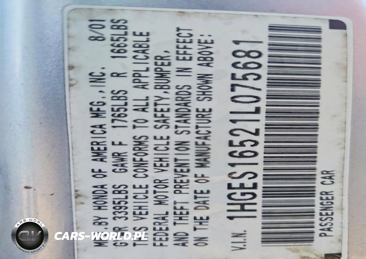 2001 Honda Civic Lx VIN:1HGES16521L075681 - 12