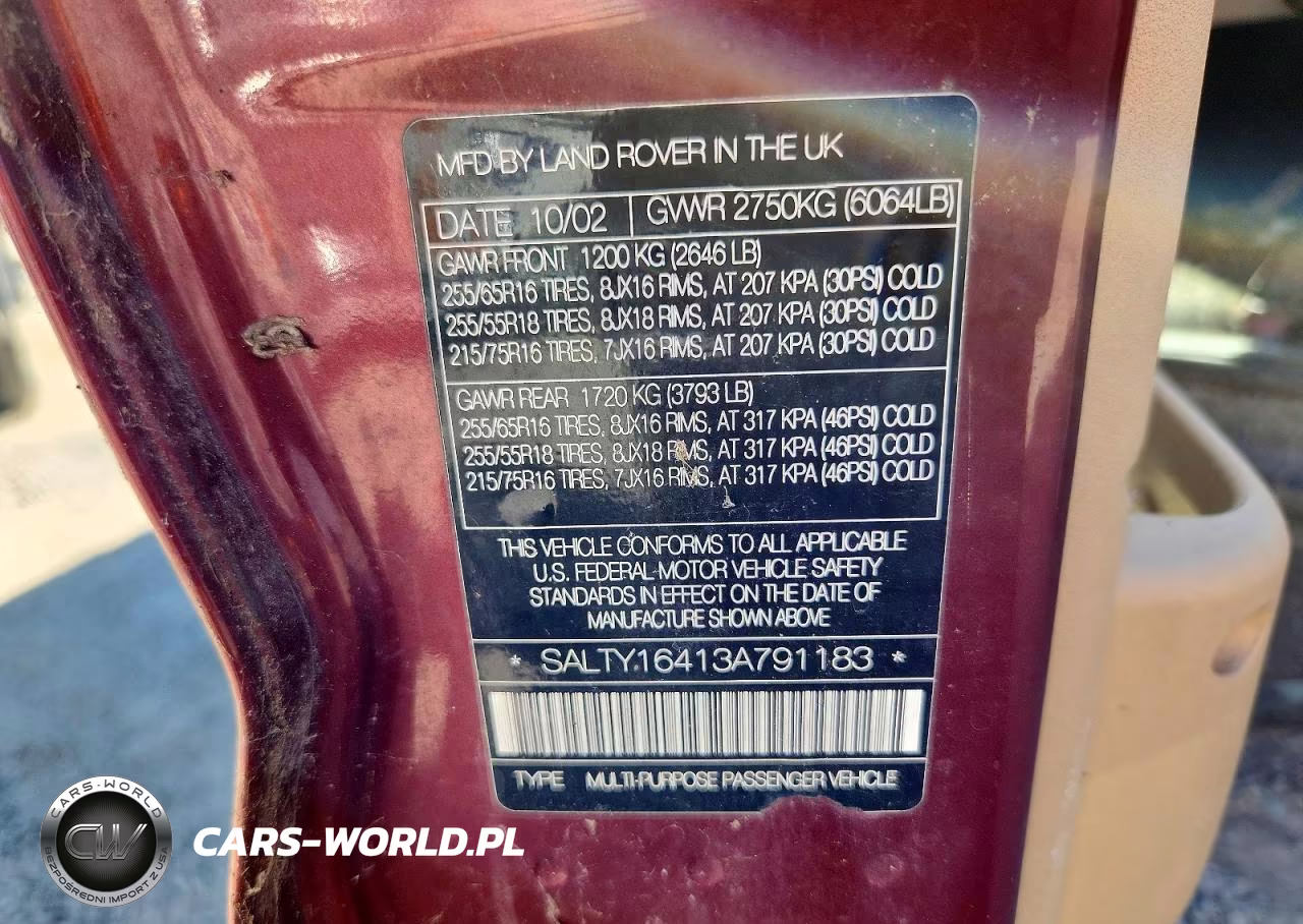 2003 Land Rover Discovery Ii Se VIN:SALTY16413A791183 - 13