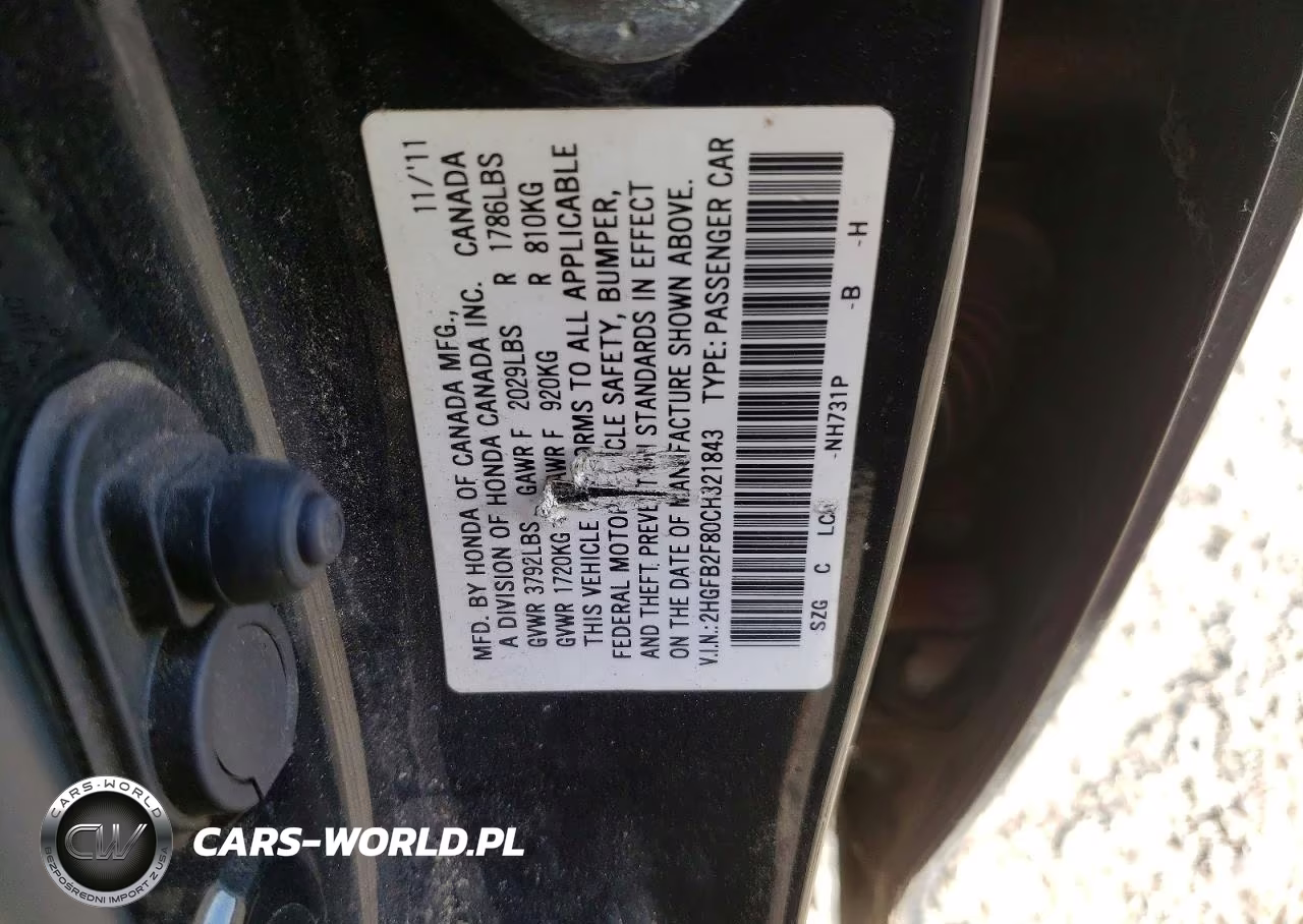 2012 Honda Civic Ex VIN:2HGFB2F80CH321843 - 12