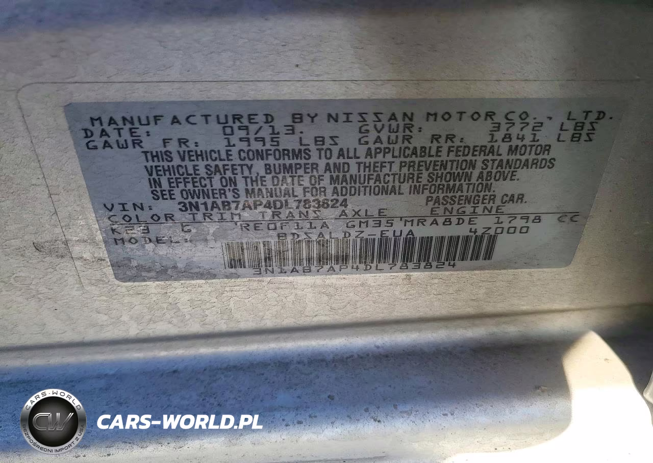 2013 Nissan Sentra S VIN:3N1AB7AP4DL783824 - 12