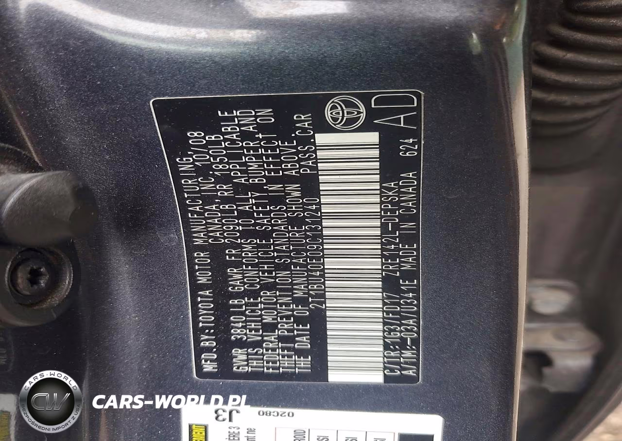2009 Toyota Corolla S VIN:2T1BU40E09C131240 - 12