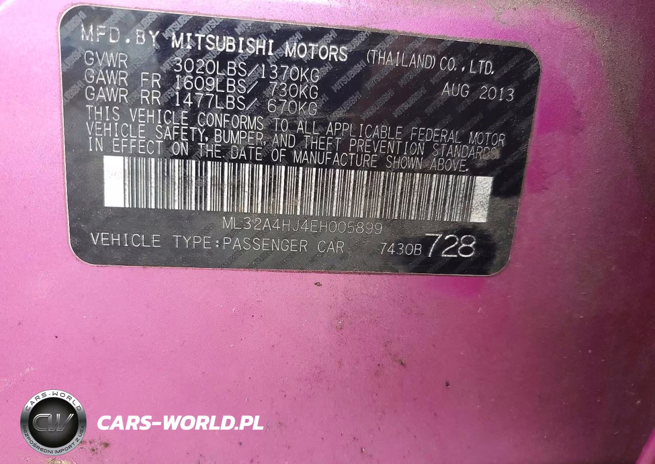 2014 Mitsubishi Mirage Es VIN:ML32A4HJ4EH005899 - 12