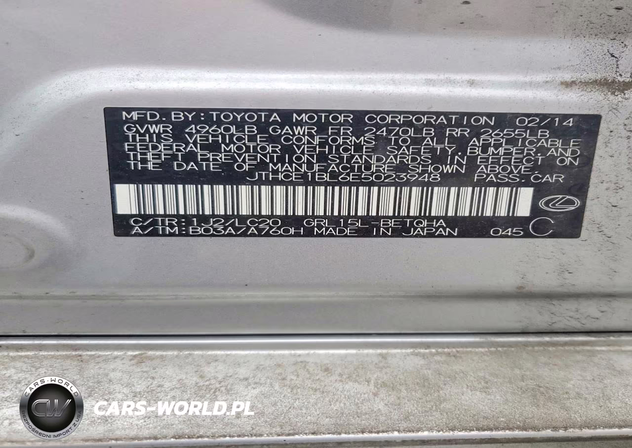 2014 Lexus Gs 350 VIN:JTHCE1BL6E5023948 - 12