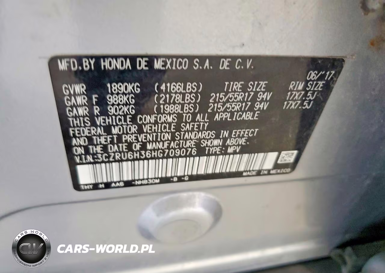 2017 Honda Hr-V Lx VIN:3CZRU6H36HG709076 - 13