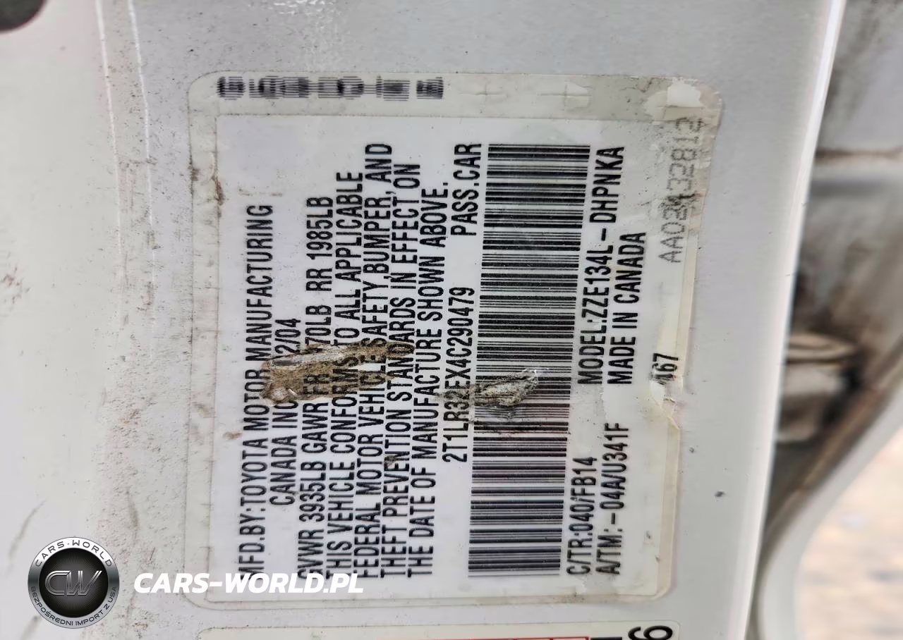 2004 Toyota Matrix Xr VIN:2T1LR32EX4C290479 - 12