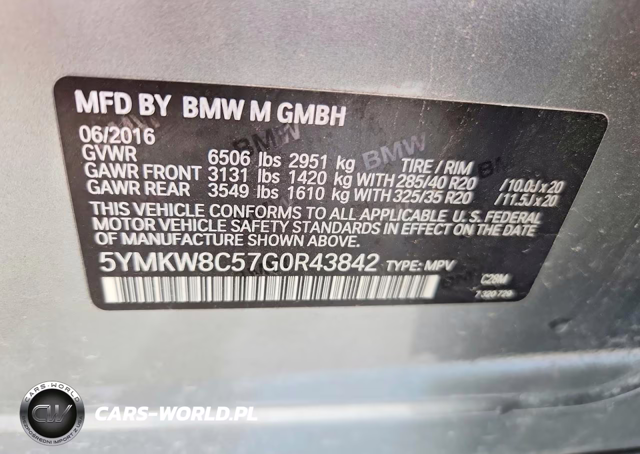 2016 BMW X6 M VIN:5YMKW8C57G0R43842 - 13