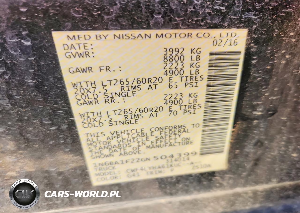 2016 Nissan Titan Xd Platinum Reserve VIN:1N6BA1F22GN504399 - 12