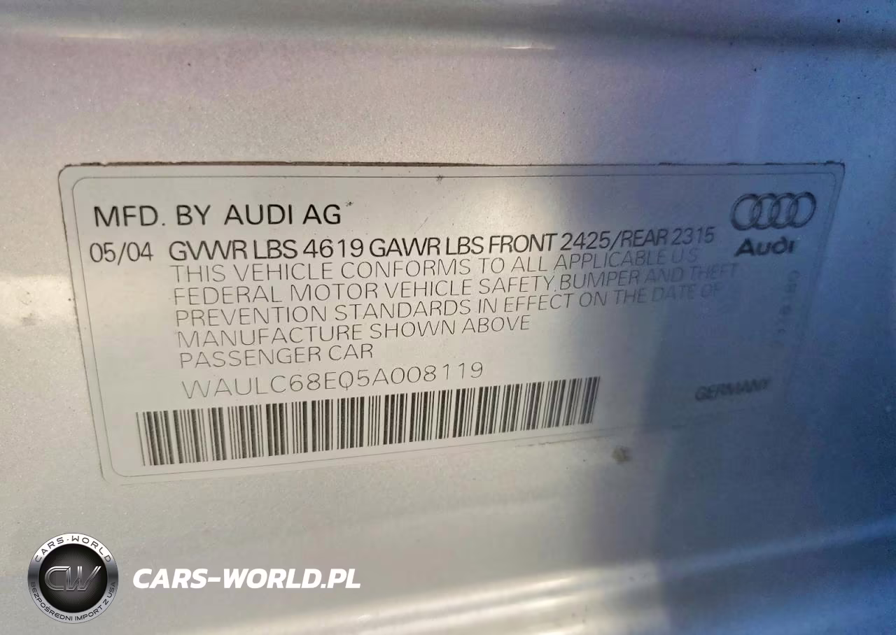 2005 Audi A6 VIN:WAULC68E05A008119 - 12