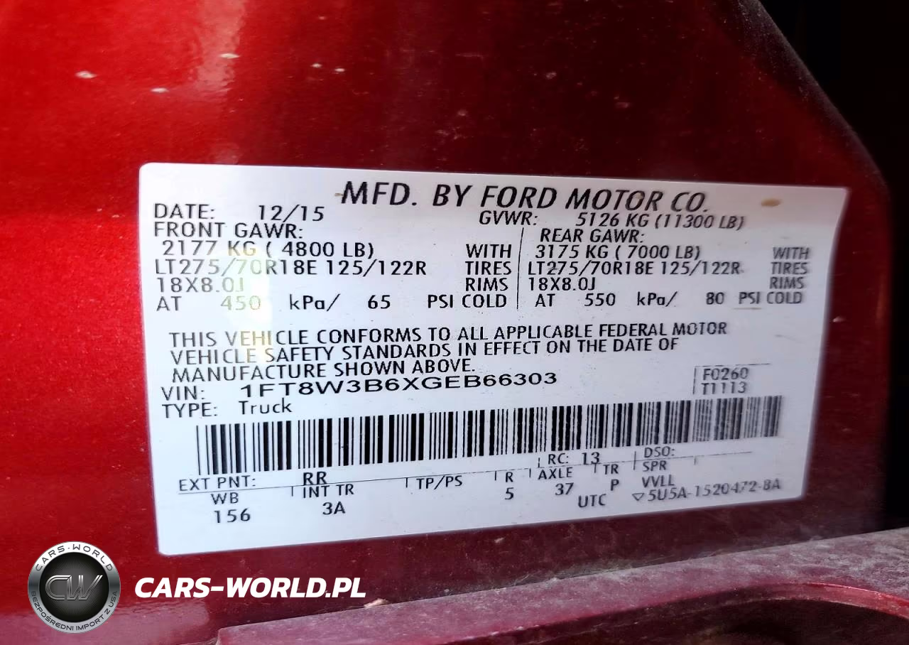 2016 Ford F350 Super Duty VIN:1FT8W3B6XGEB66303 - 12