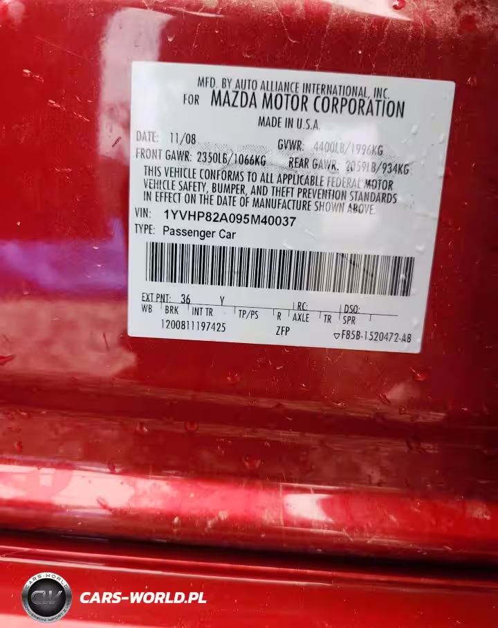2009 Mazda 6 I VIN:1YVHP82A095M40037 - 12