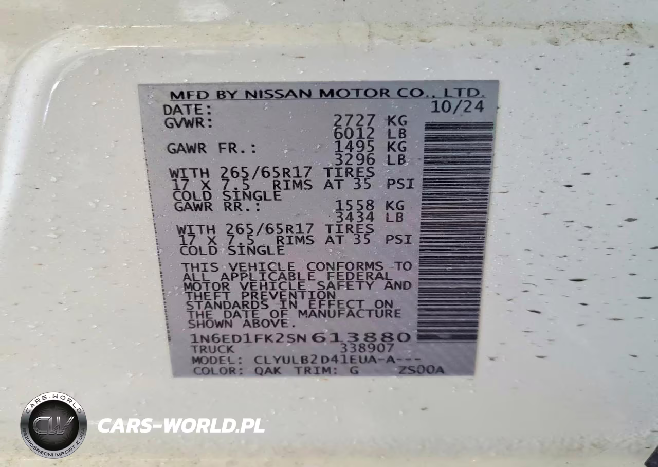 2025 Nissan Frontier Sv VIN:1N6ED1FK2SN613880 - 13