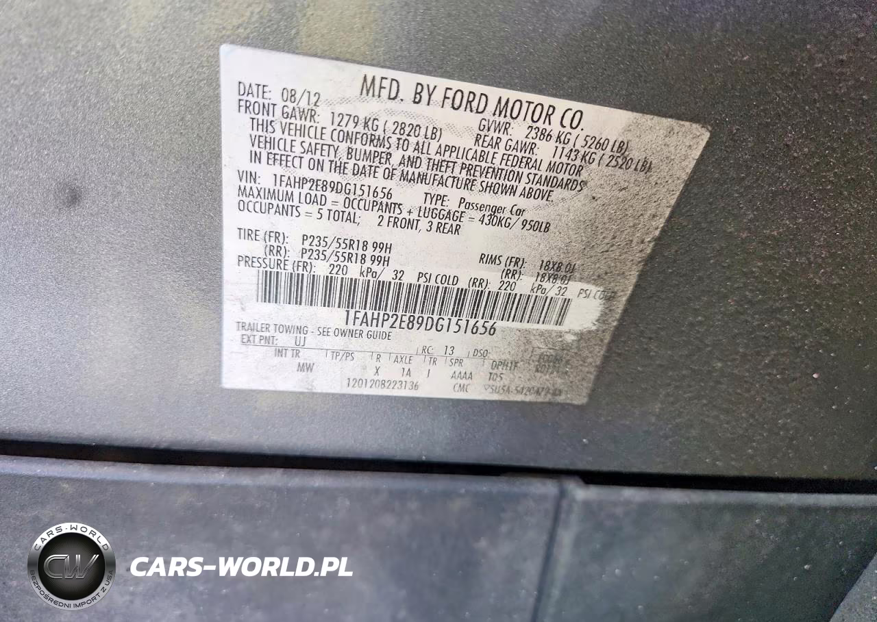 2013 Ford Taurus Sel VIN:1FAHP2E89DG151656 - 12