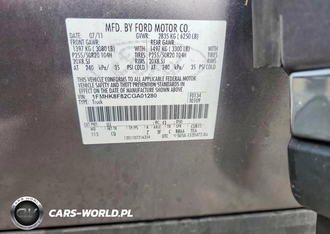 2012 Ford Explorer Limited VIN:1FMHK8F82CGA01280 - 12