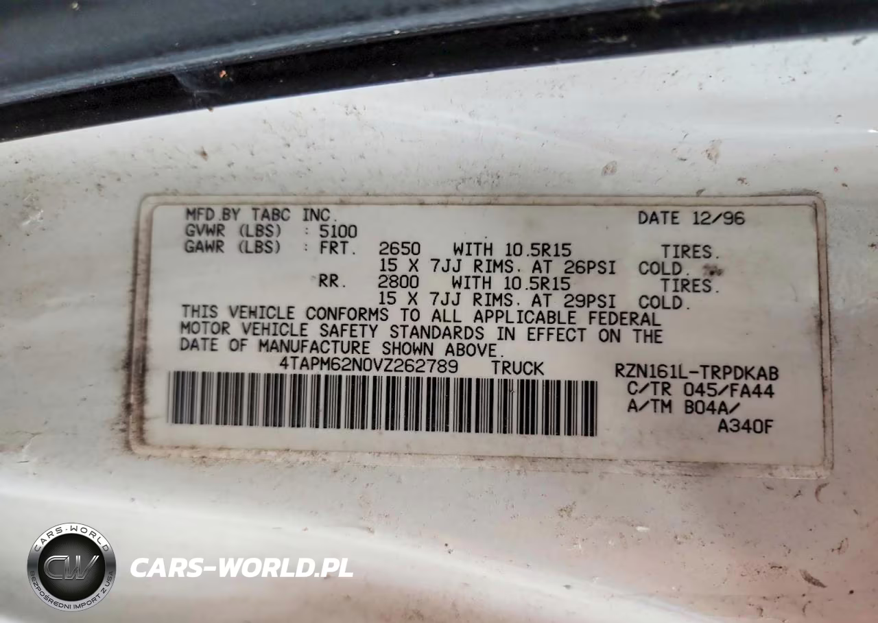 1997 Toyota Tacoma Base VIN:4TAPM62N0VZ262789 - 12