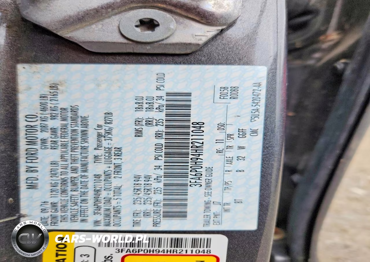 2017 Ford Fusion Se VIN:3FA6P0H94HR211048 - 12