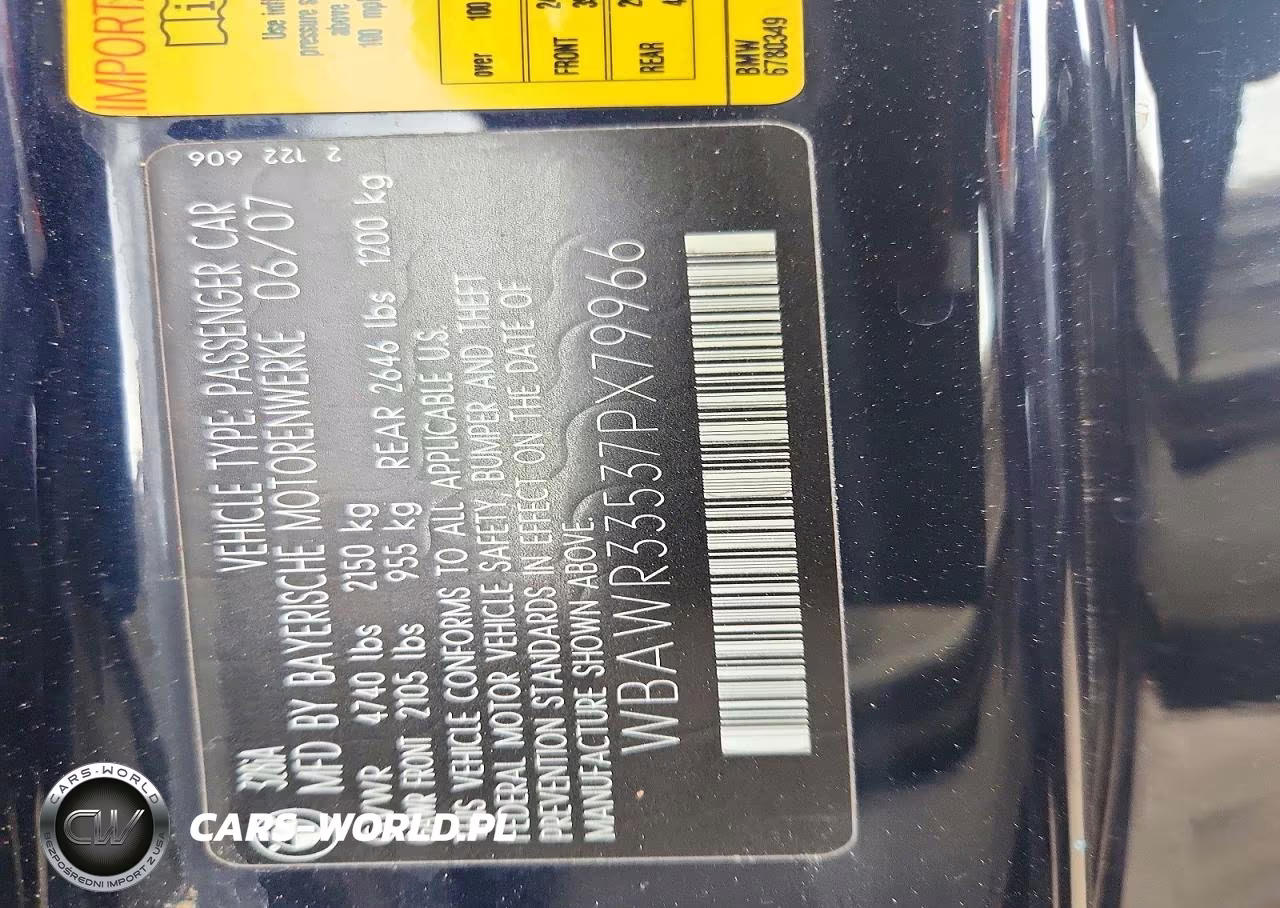 2007 BMW 328 I Sulev VIN:WBAWR33537PX79966 - 12