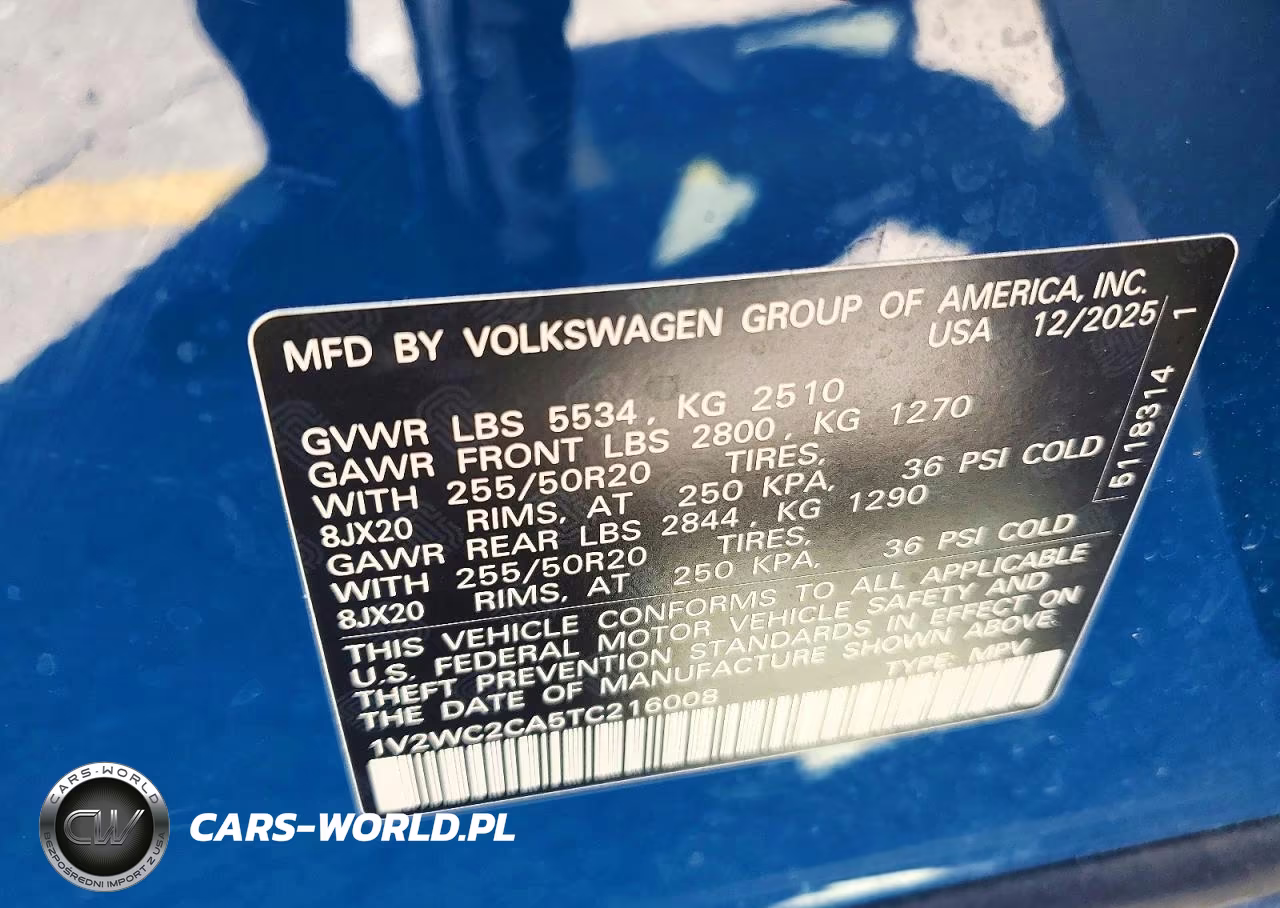 2026 Volkswagen Atlas Cross Sport Se VIN:1V2WC2CA5TC216008 - 13