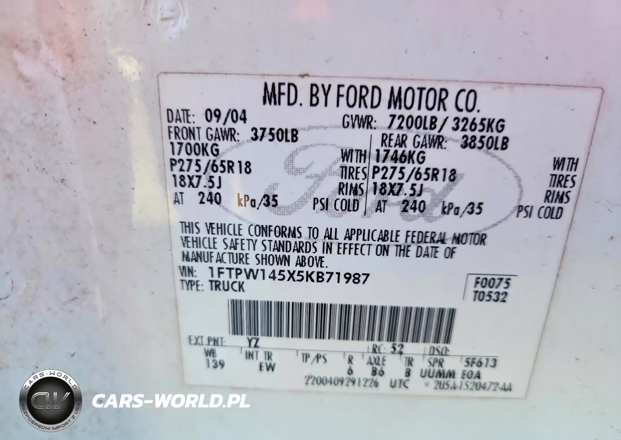 2005 Ford F150 Supercrew VIN:1FTPW145X5KB71987 - 12