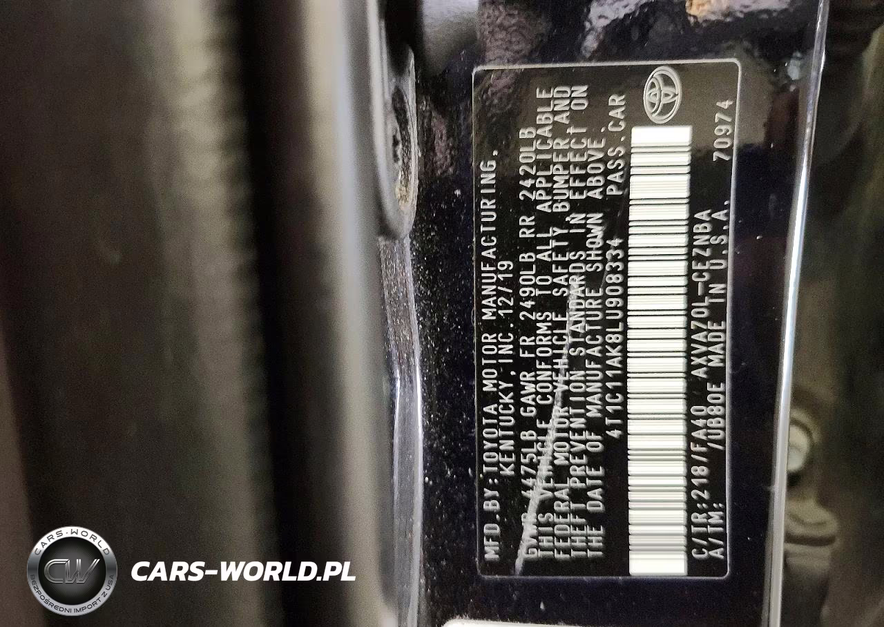 2020 Toyota Camry Le VIN:4T1C11AK8LU908334 - 12