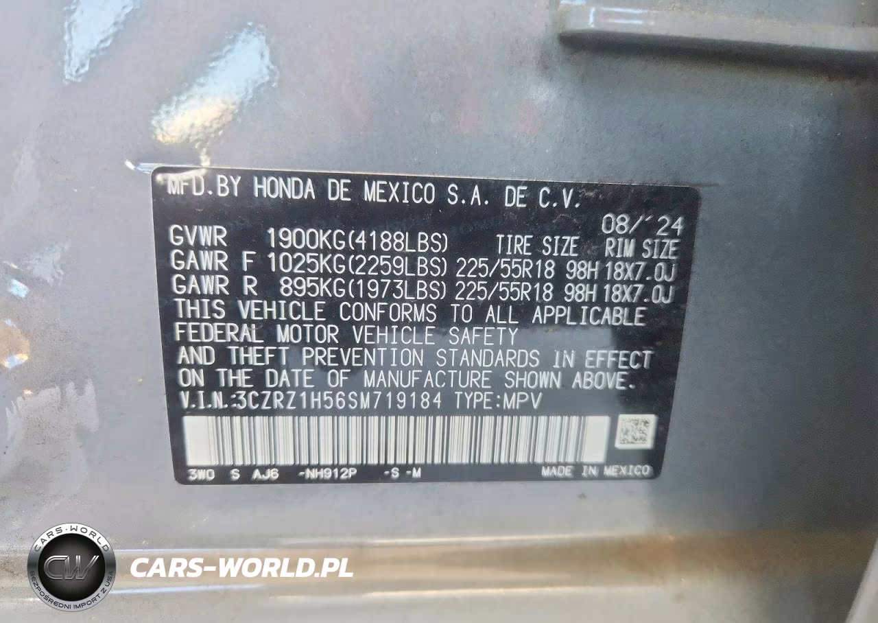 2025 Honda Hr-V Sport VIN:3CZRZ1H56SM719184 - 13