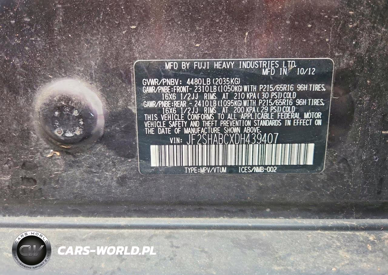 2013 Subaru Forester 2.5X VIN:JF2SHABCXDH439407 - 13