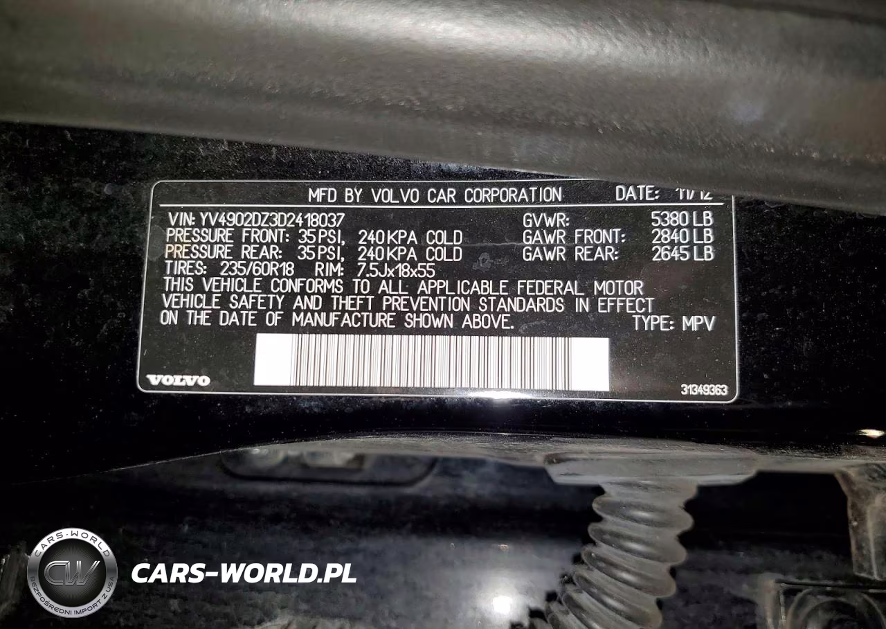 2013 Volvo Xc60 T6 VIN:YV4902DZ3D2418037 - 13