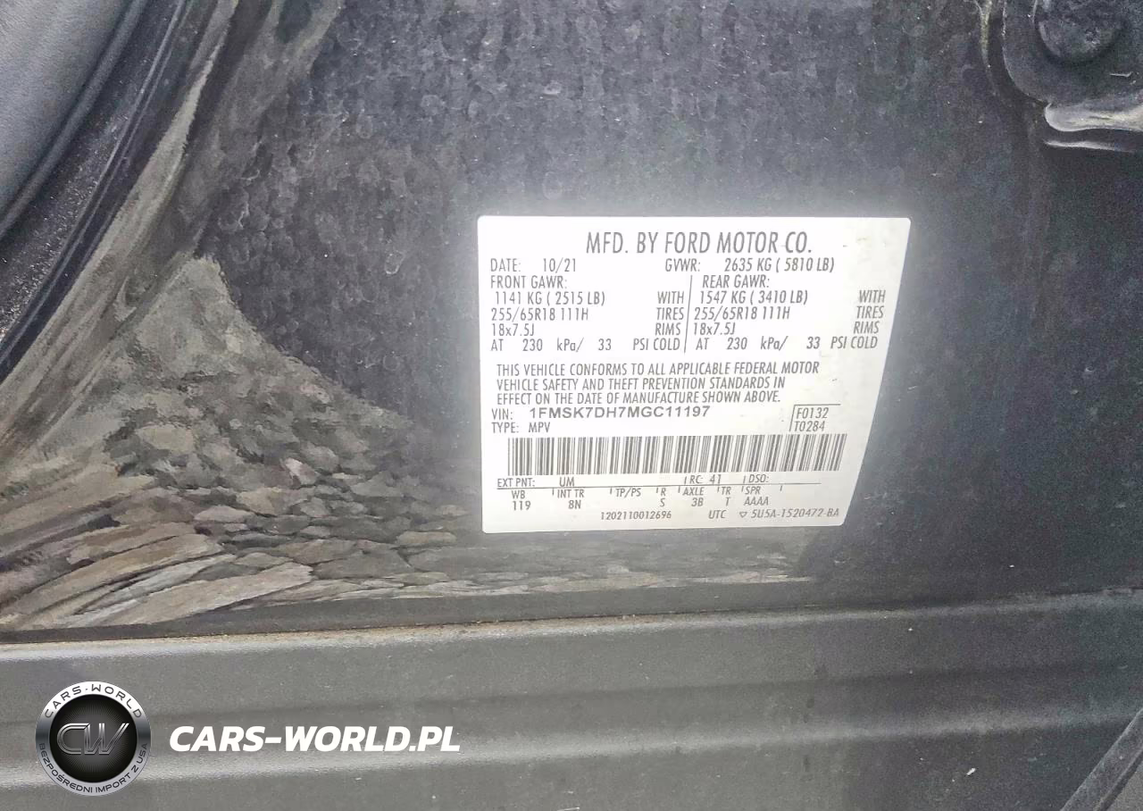 2021 Ford Explorer Xlt VIN:1FMSK7DH7MGC11197 - 13