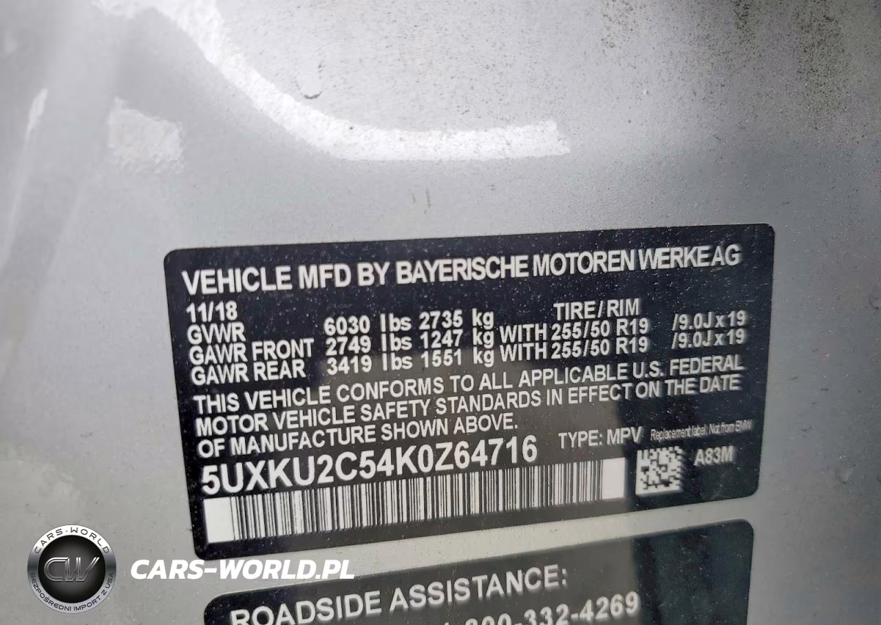 2019 BMW X6 xDrive35I VIN:5UXKU2C54K0Z64716 - 14