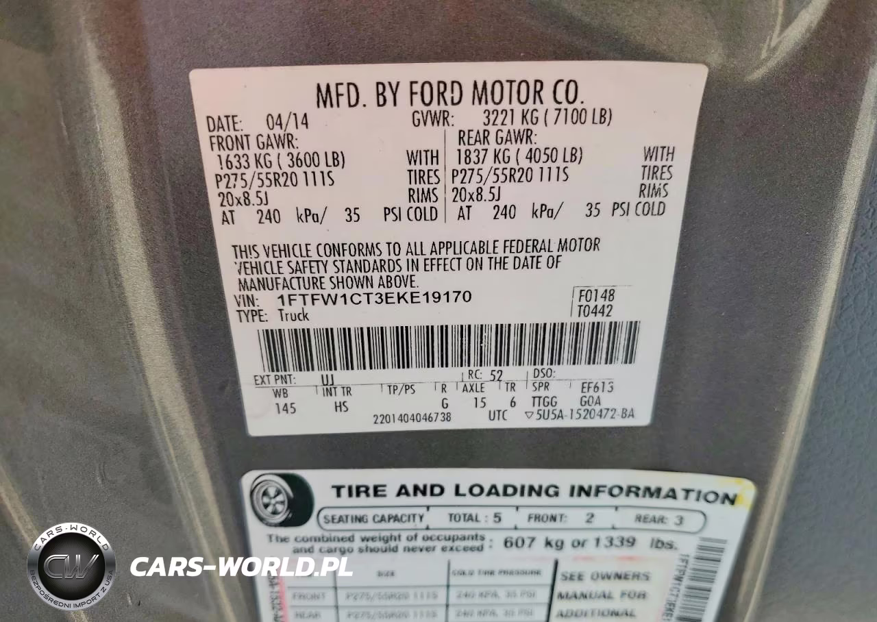 2014 Ford F150 Supercrew VIN:1FTFW1CT3EKE19170 - 12
