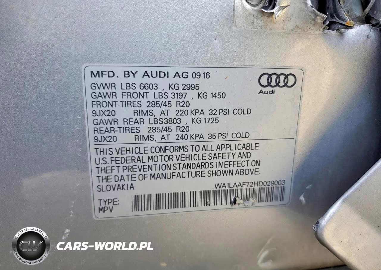 2017 Audi Q7 Premium Plus VIN:WA1LAAF72HD029003 - 13