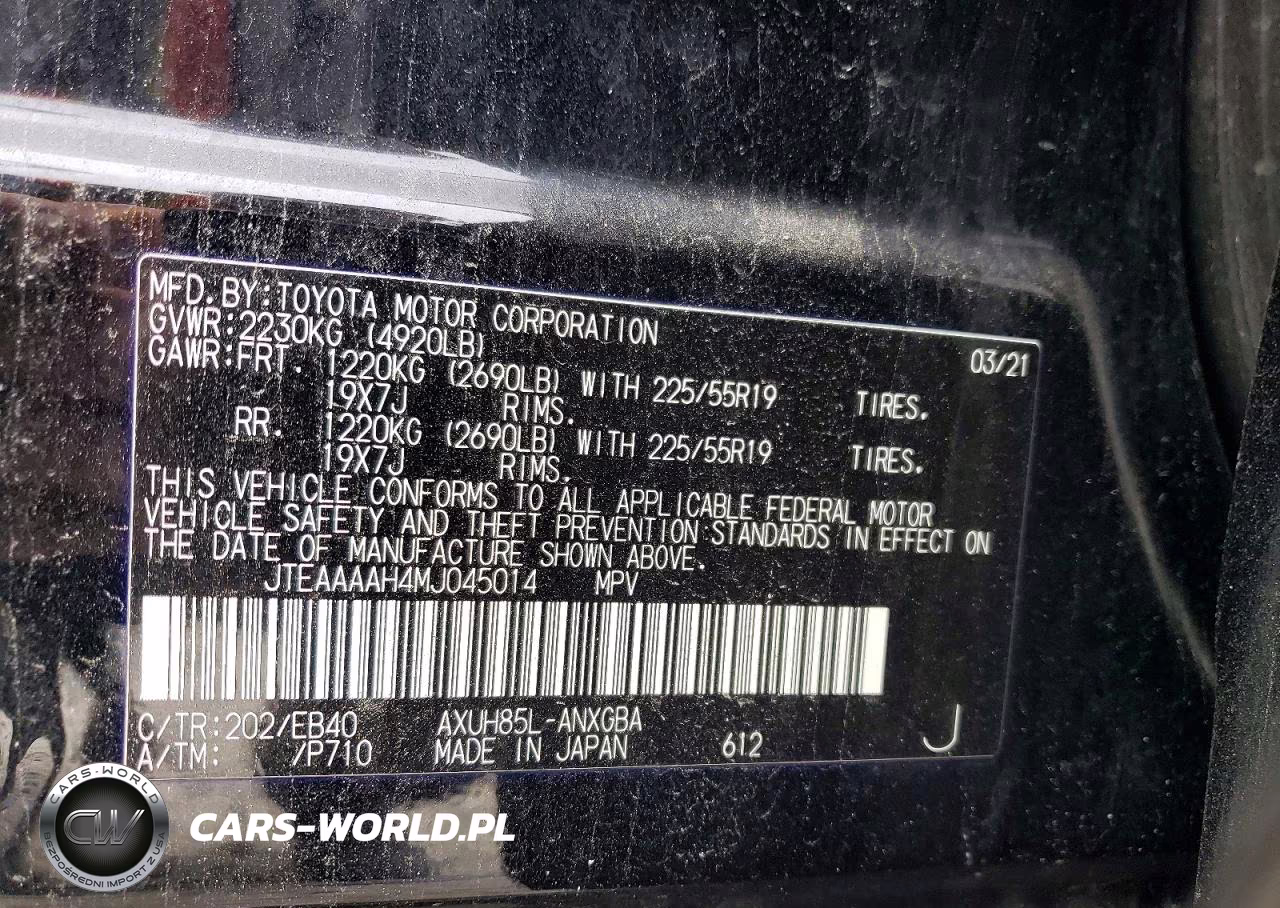 2021 Toyota Venza Xle VIN:JTEAAAAH4MJ045014 - 12