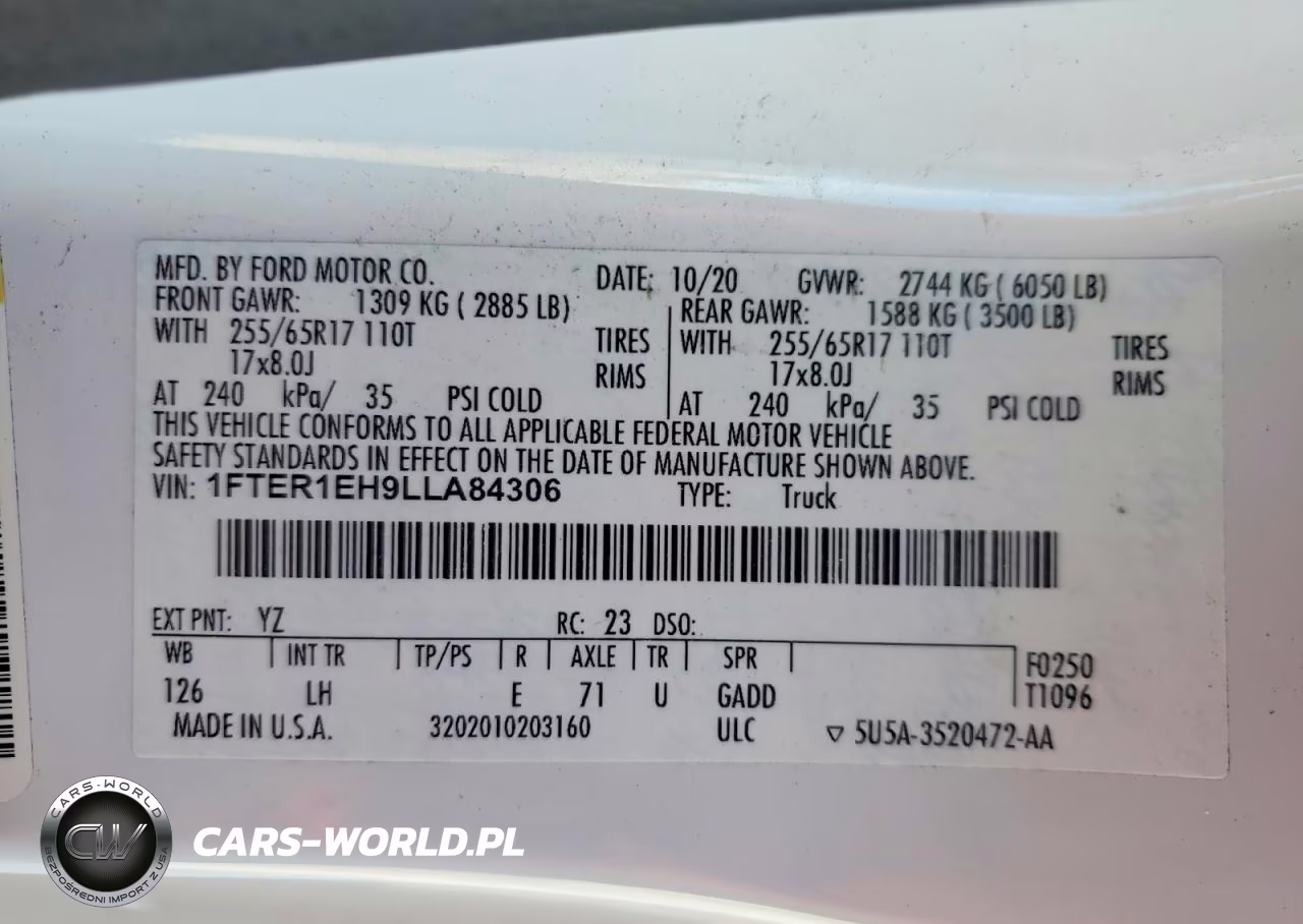 2020 Ford Ranger Xl VIN:1FTER1EH9LLA84306 - 12