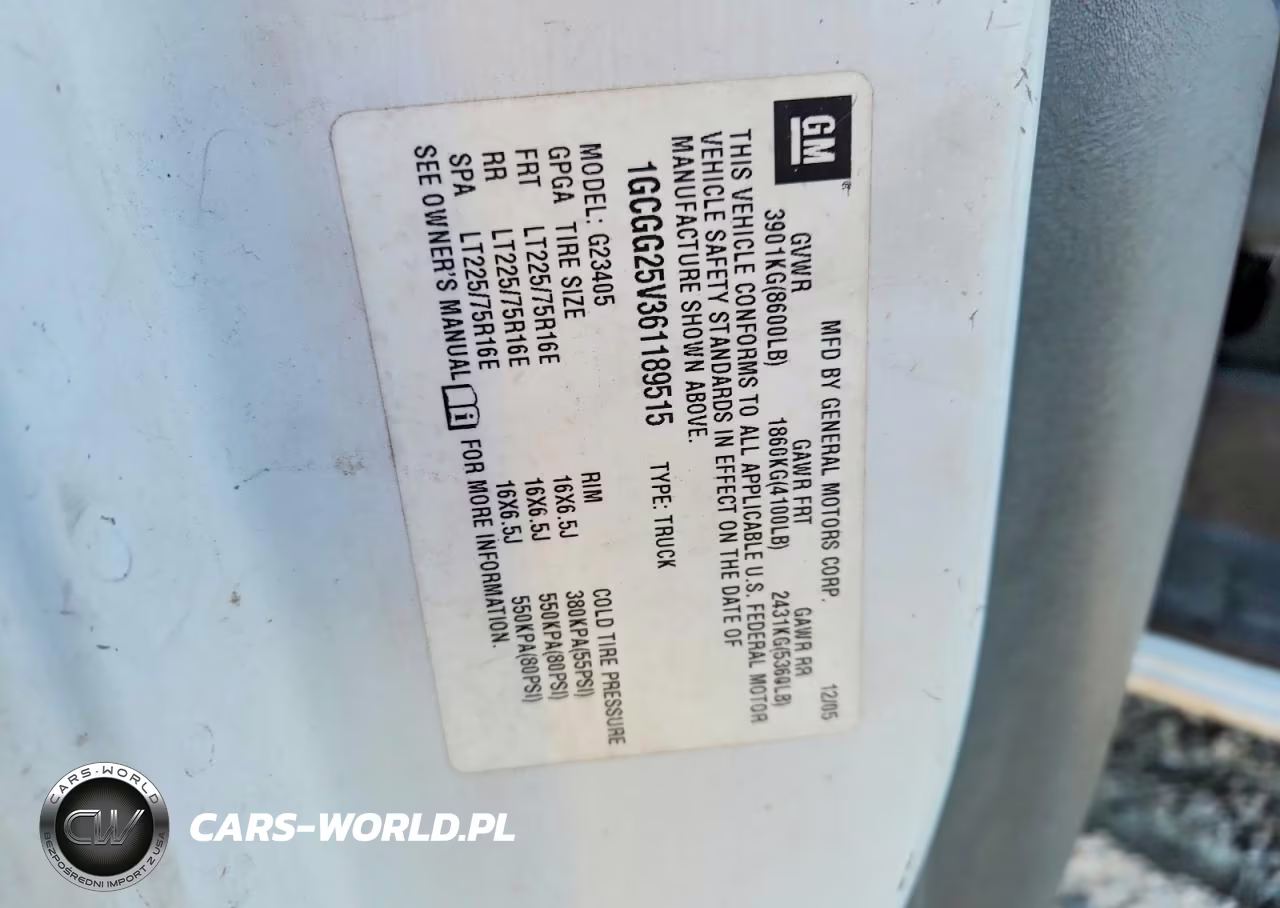 2006 Chevrolet Express G2500 VIN:1GCGG25V361189515 - 13