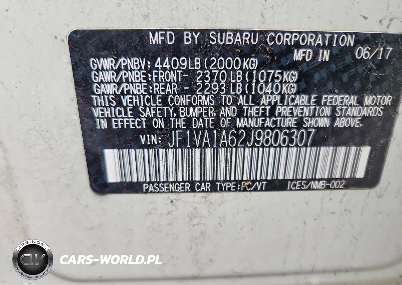 2018 Subaru Wrx VIN:JF1VA1A62J9806307 - 12