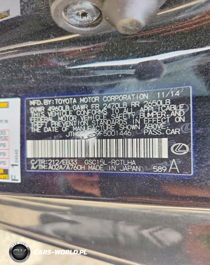 2015 Lexus Rc 350 VIN:JTHSE5BC9F5001446 - 12