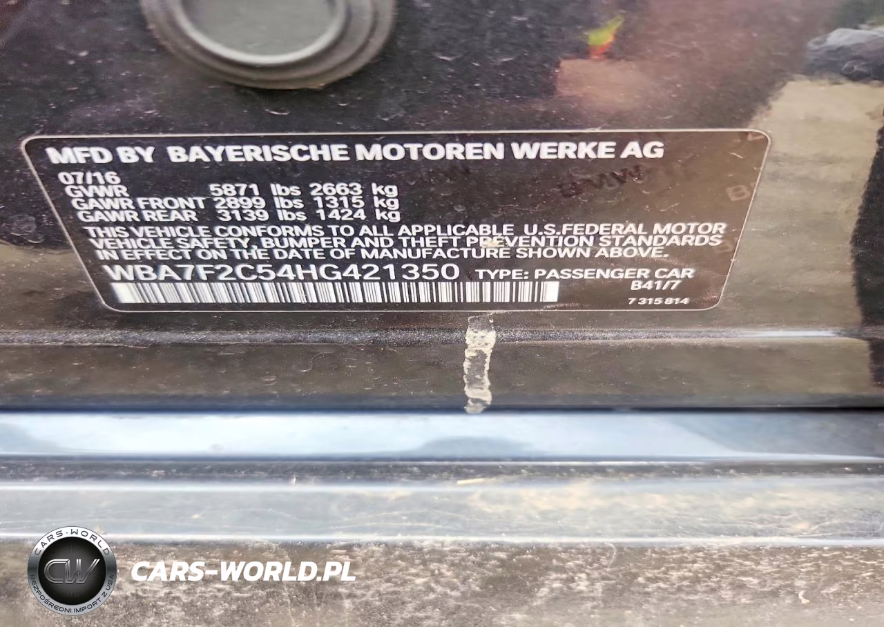 2017 BMW 750 Xi VIN:WBA7F2C54HG421350 - 12