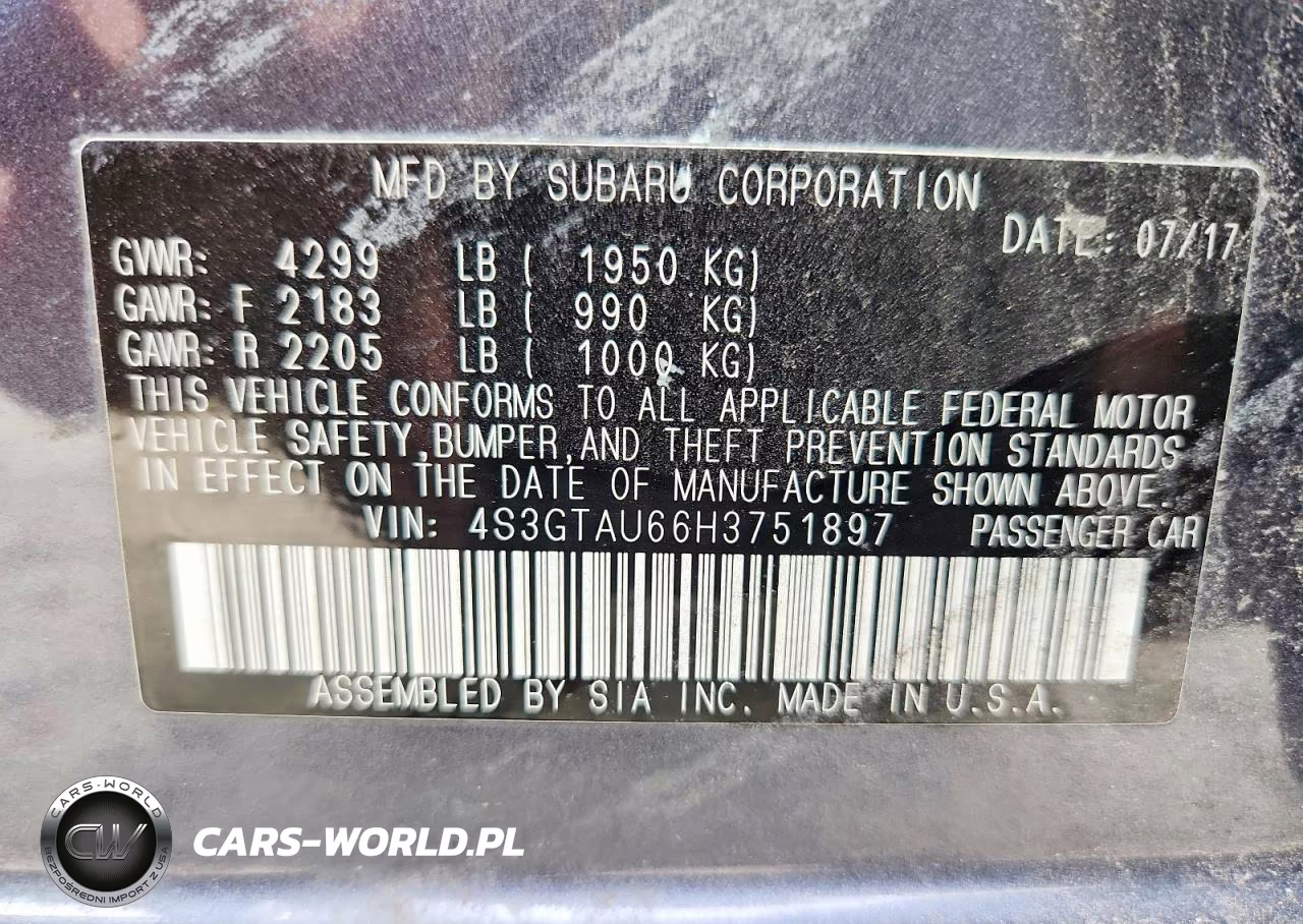 2017 Subaru Impreza Limited VIN:4S3GTAU66H3751897 - 12