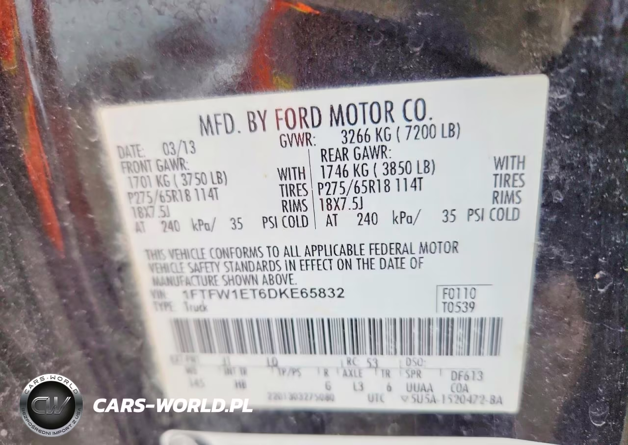 2013 Ford F150 Supercrew VIN:1FTFW1ET6DKE65832 - 12
