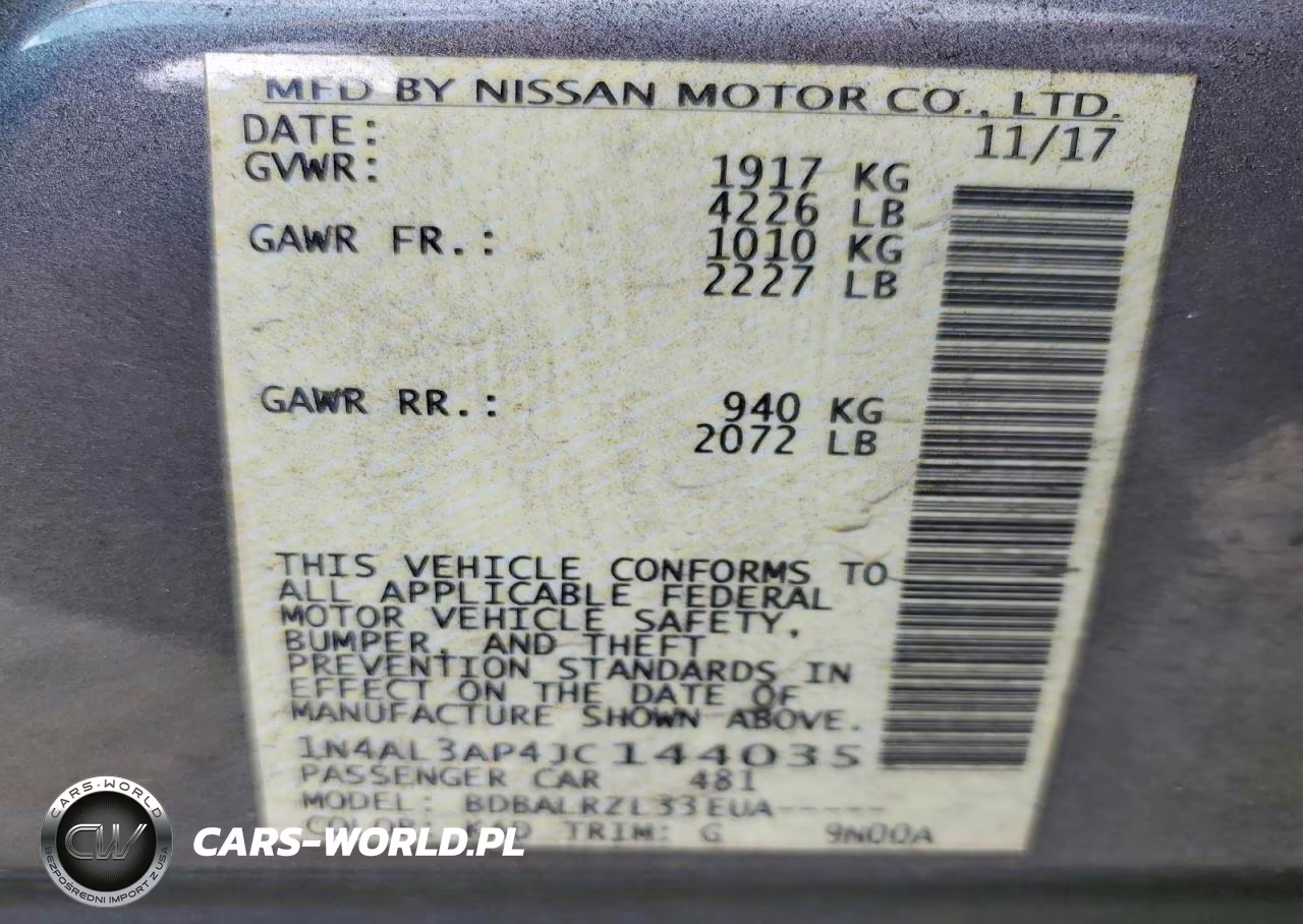 2018 Nissan Altima 2.5 Sl VIN:1N4AL3AP4JC144035 - 13
