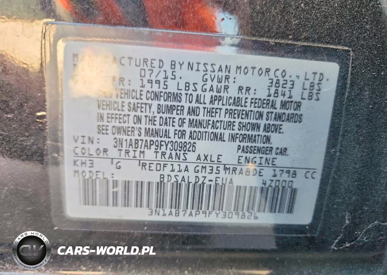 2015 Nissan Sentra Sv VIN:3N1AB7AP9FY309826 - 13