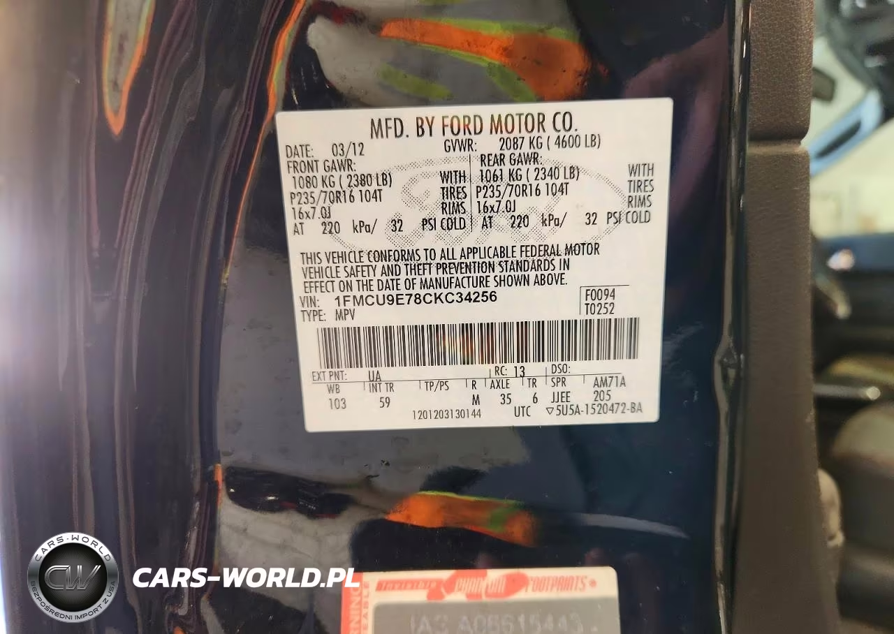 2012 Ford Escape Limited VIN:1FMCU9E78CKC34256 - 13