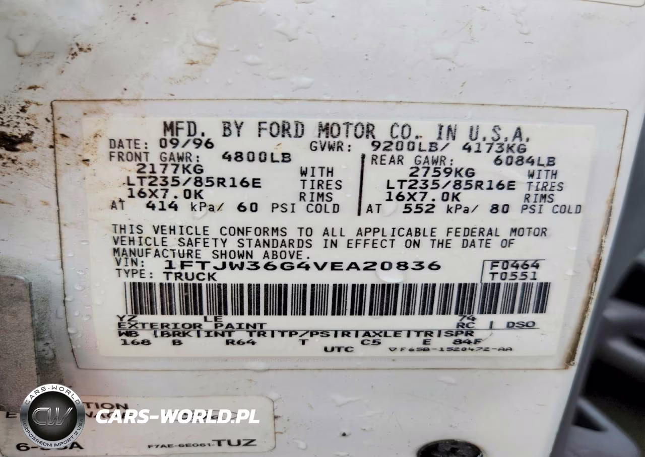 1997 Ford F350 VIN:1FTJW36G4VEA20836 - 12