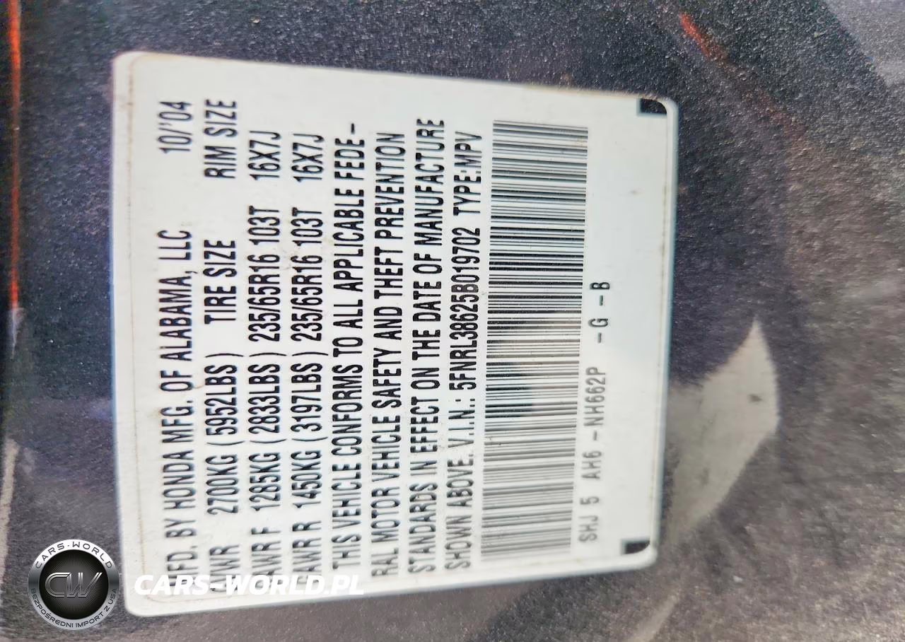 2005 Honda Odyssey Exl VIN:5FNRL38625B019702 - 13