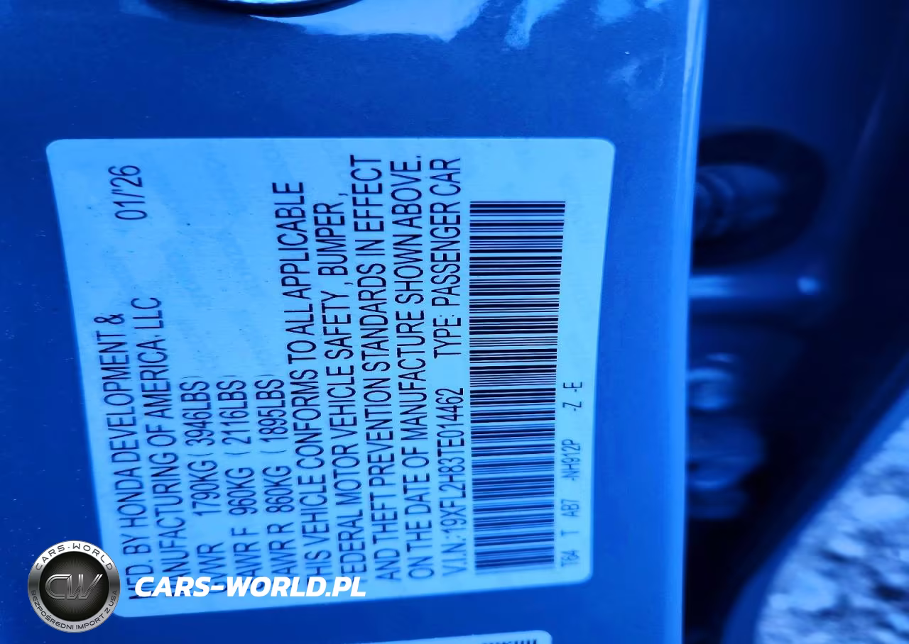 2026 Honda Civic Sport VIN:19XFL2H83TE014462 - 12