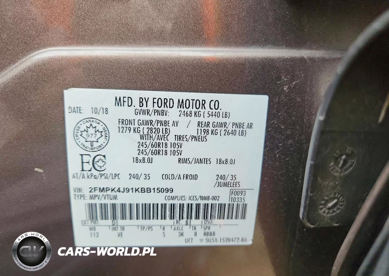 2019 Ford Edge Sel VIN:2FMPK4J91KBB15099 - 13