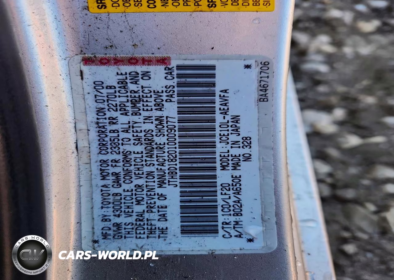 2001 Lexus Is 300 VIN:JTHBD182010009077 - 12